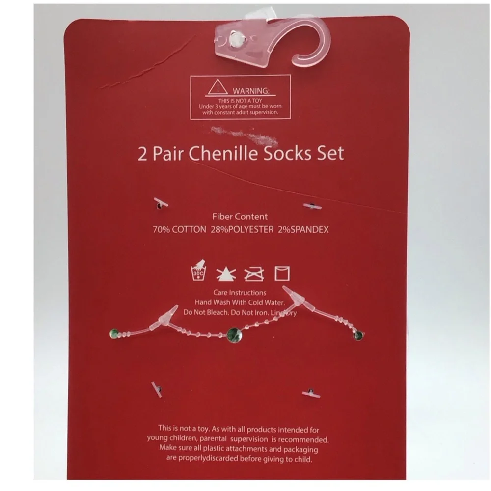 Stepping Stones Baby Set of (2) Pair of Chenille Socks (NWT) (Baby 0-12 M)